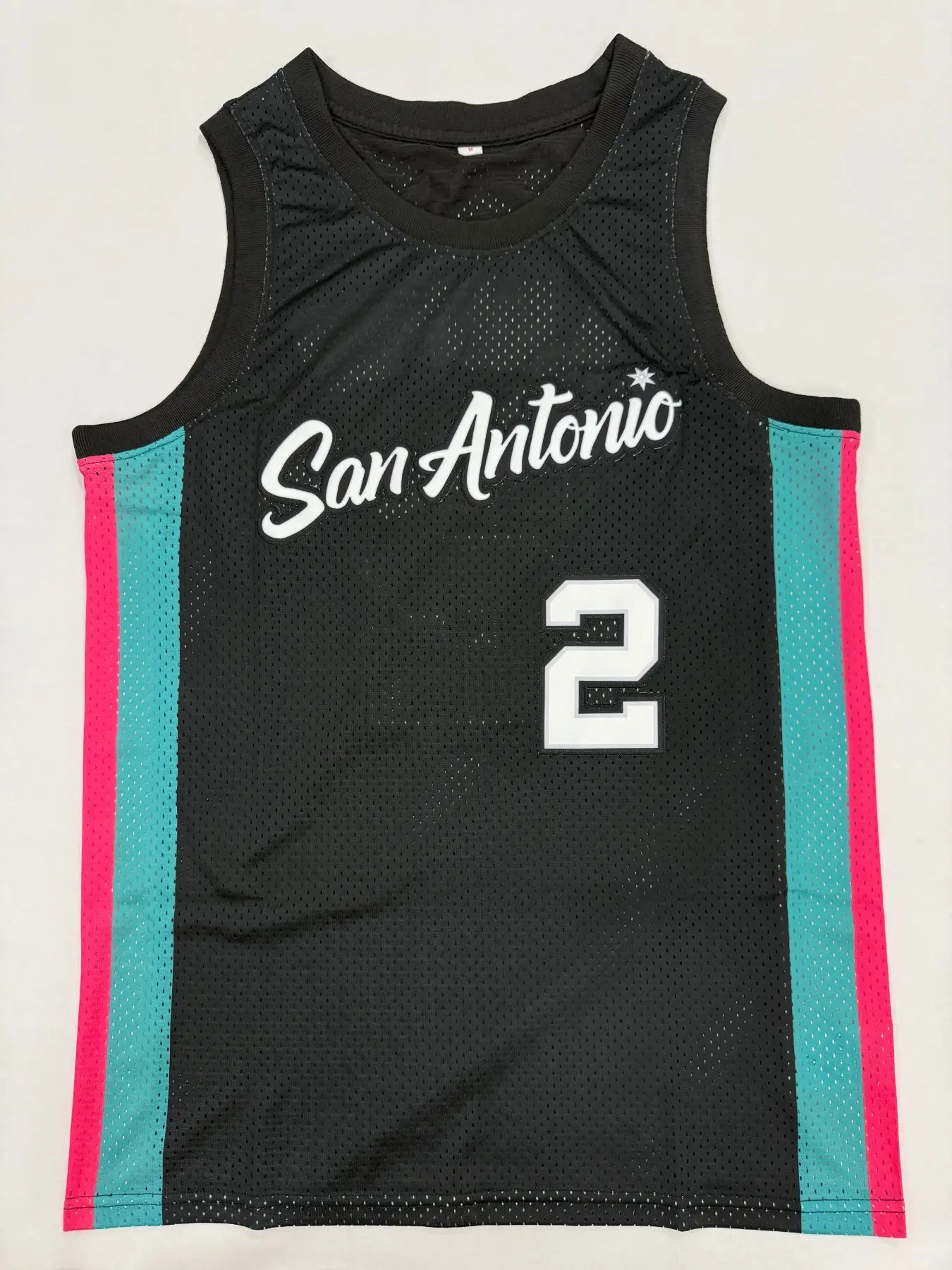 Fashion Embroidered Jersey Mesh Breathable Moisture-Wicking San Antonio Harper, Sleeveless Loose-Fit Sporty All-Seasons Top