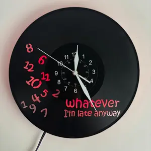 Creative Vinyl Record Wall Clock, Humorous Chaotic Number Layout, Fun Home Decoration, Perfect Gift for Holidays