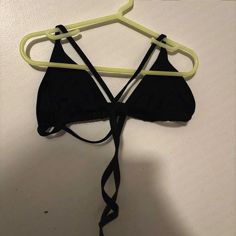 swimsuit tie emo girl spicy Retro 2000s female punk new beach swimsuit Gothic fashion hot brick print Grunge swimsuit bikini