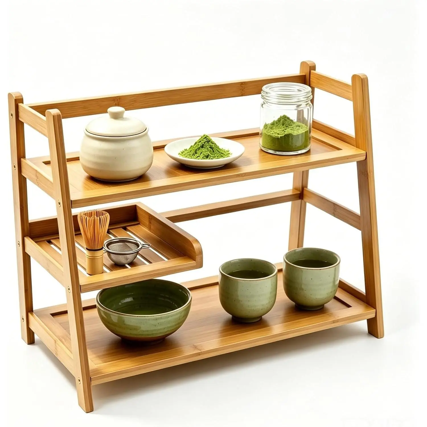 3-Tier Matcha Station, Coffee Organizer & Mug Display for Countertop | 3-tier storage,  color, solid  structure, smooth easy-wipe surface, simple assembly, for kitchen coffee office