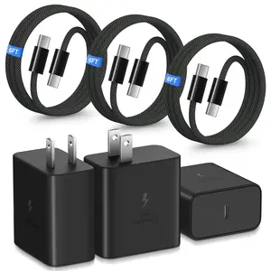 45W Super  Charger Type C for Galaxy S26 S25 Ultra, USB-C Charger Block with 6ft USB C to C  for  17 16 Pro Max Galaxy S25FE S24 S23 Tab S11 S10 Android Phones, 3Pack