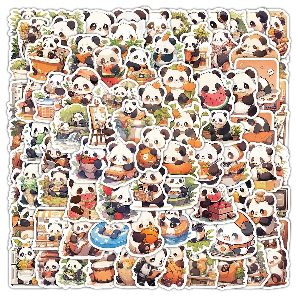 Panda Stickers Set, 5 Packs X 100pcs Each, 500pcs Total, Cute Decorative Stickers for Journals and Desks, Daily Use Adhesives