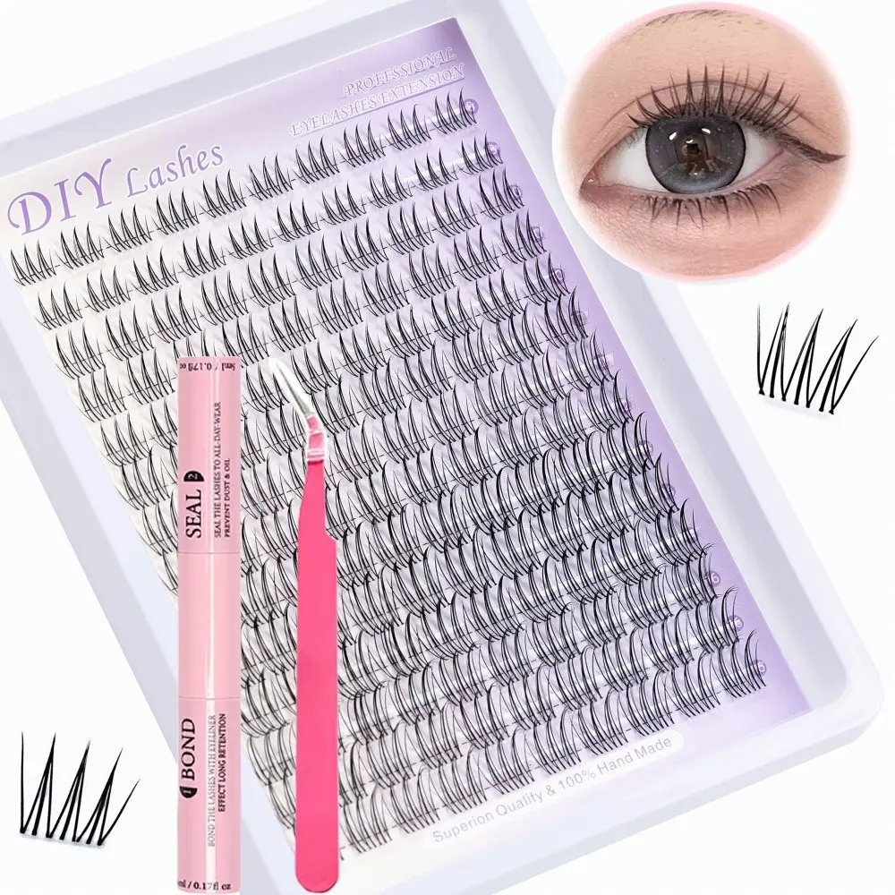Natural C Curl Eyelash 8-16mm Adhesive Set, Role Playing Eyelash, Suitable for Women's Eyes, Party, For Beginners in Makeup, Cat Eye Eyelash