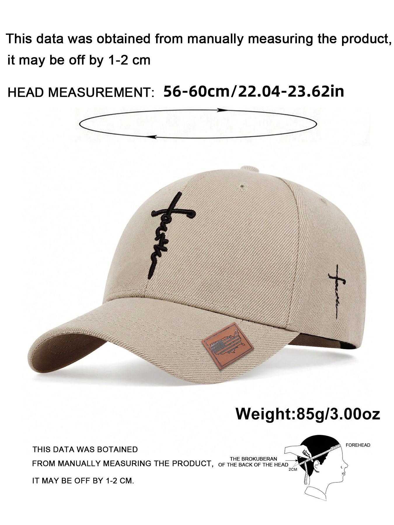 Faith Letter & Cross Embroidery Baseball Cap, Casual Outdoor Sports Hat for Men & Women, Adjustable Sun Protection Cap for Daily Wear, Adjustable Stylish Hat