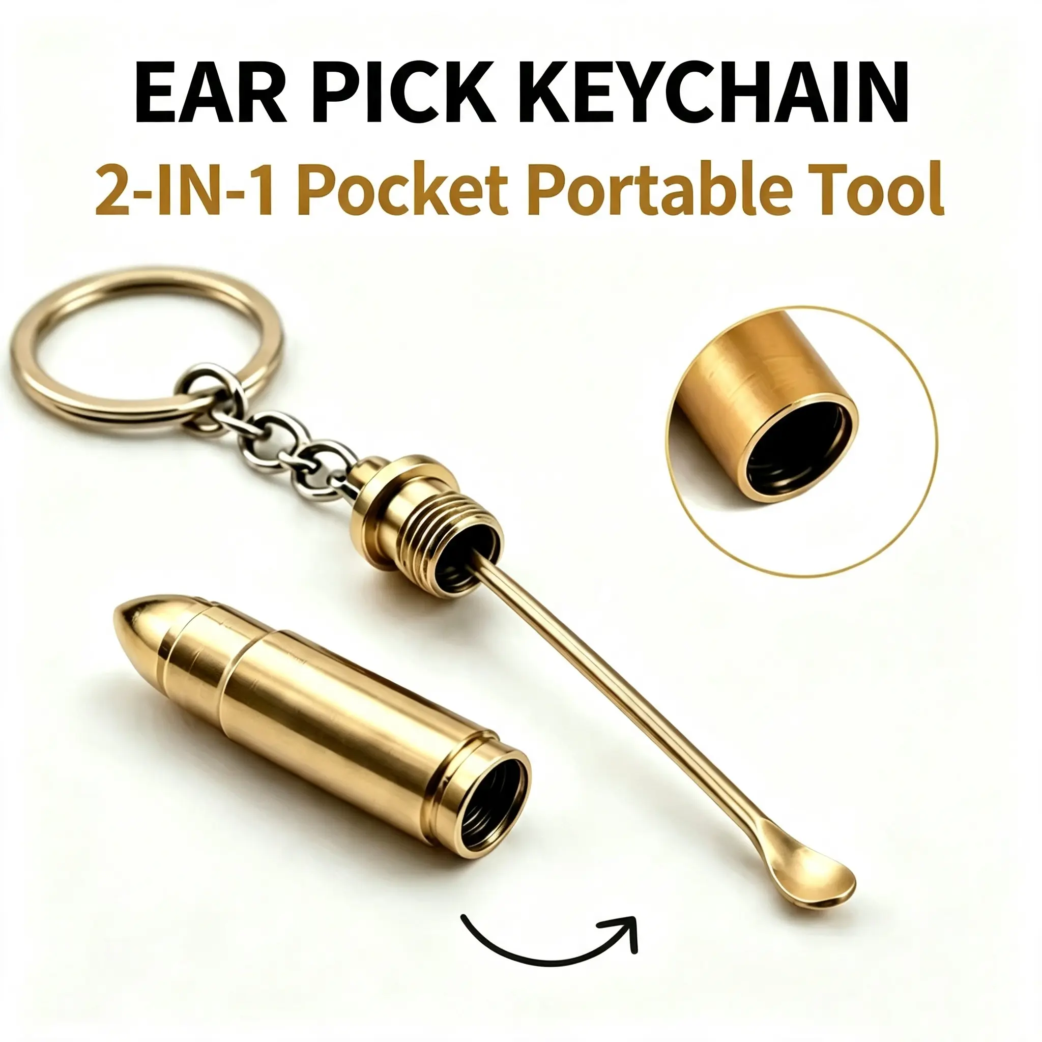 Compact Keychain Ear Pick Desk Ornament Backpack Accessory Handy Dig Ear Tool Portable And Stylish