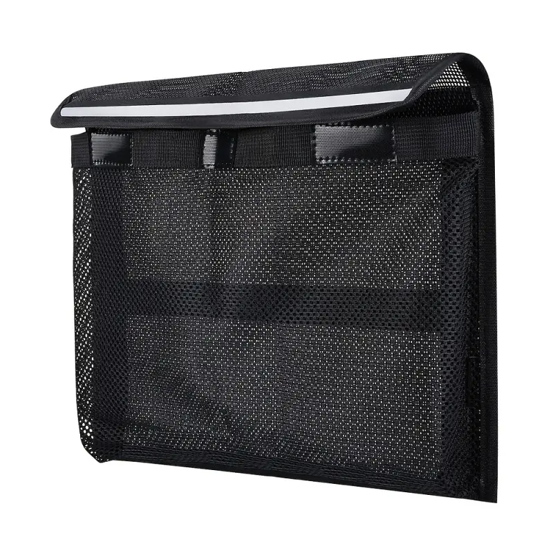 Lidded Marine Grade Mesh Storage Bag, Waterproof Storage Bags, Reflective Heavy Duty Self-Adhesive PVC Mesh Organizer Pouch, Stick-On Boat Storage Pocket For Gloves, Flashlights & Small Marine Accessories, Heavy Duty Pouches