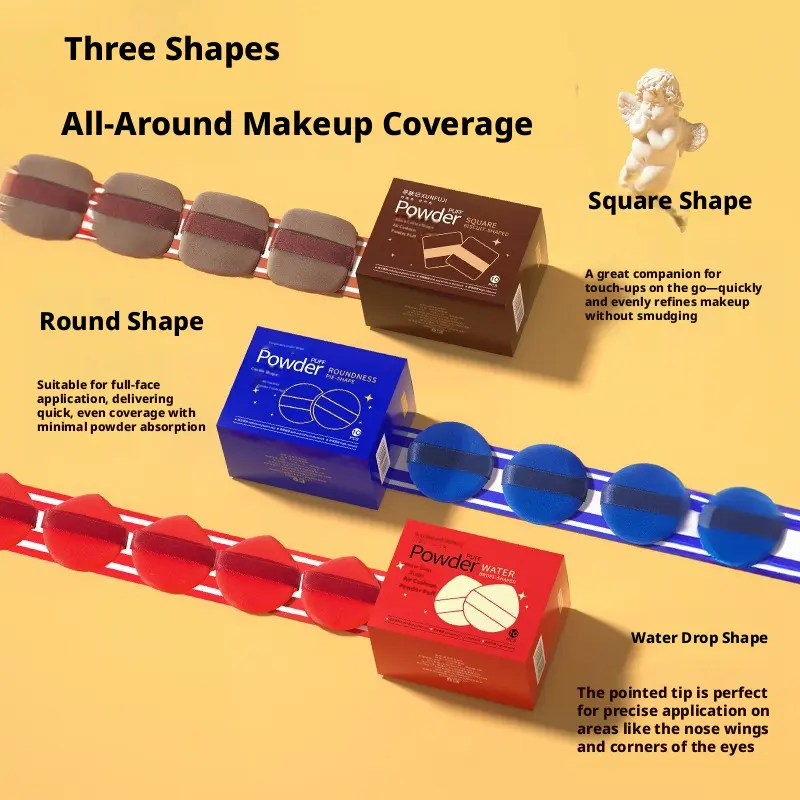Qupai ultra-soft cushion powder puff, non-absorbent makeup sponge, marshmallow cushion puff, dry and wet dual-use sponge set, creates an and flawless base makeup, expands instantly when soaked in water! A must-have base makeup puff for beauty enthusiasts.