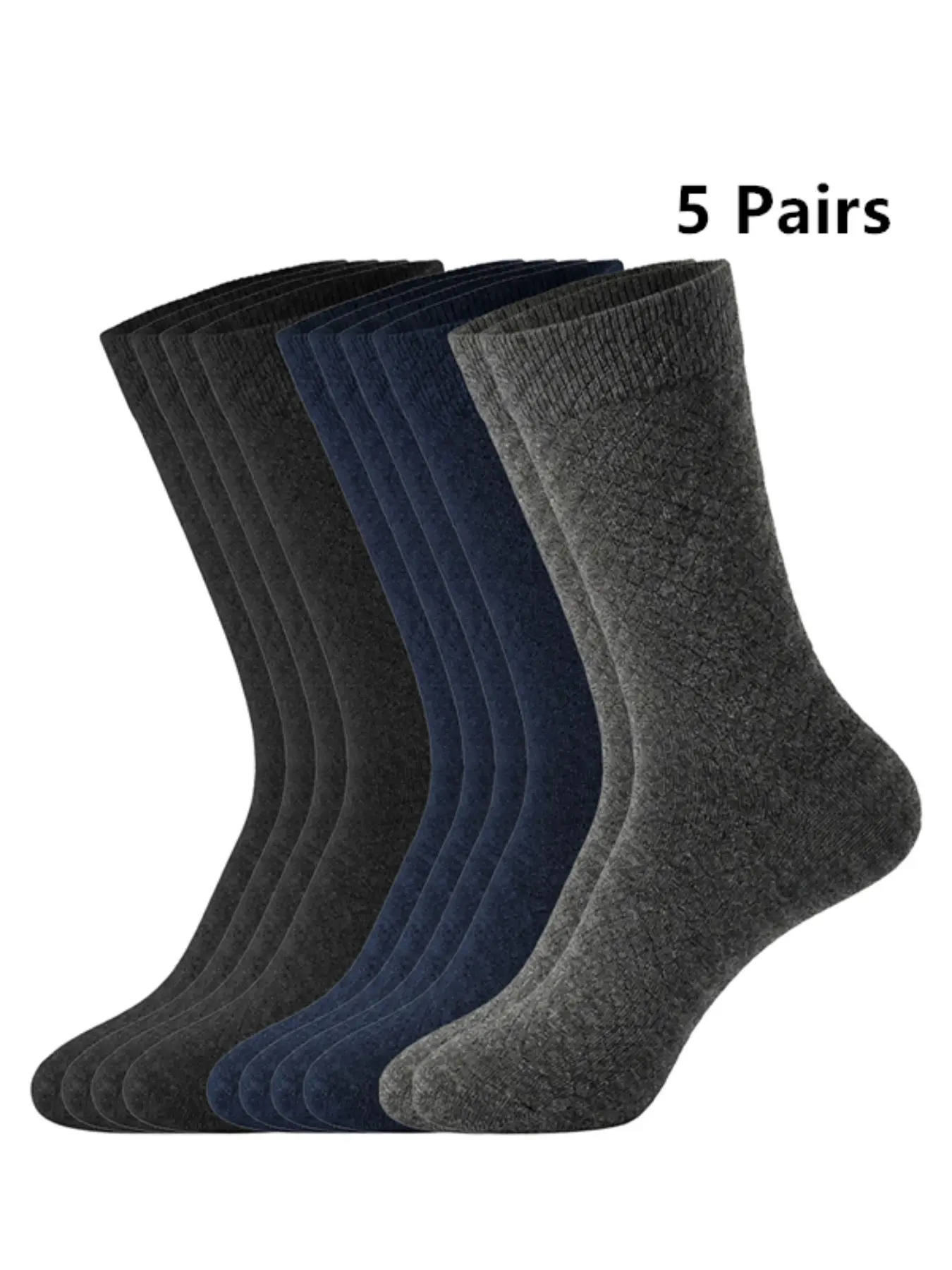 5 Pairs/10 Pairs Boxed Men's Business Formal Crew Socks, Soft Breathable Cotton Blend, Moisture-Wicking, Office & Daily Wear