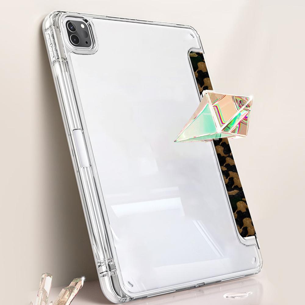 Personalized Leopard and Cherry Pattern Four-Corner Shockproof Tablet Case with Pen Slot, Foldable,Suitable for iPad Mini, Air, Pro 4,5,6,7(2017,2018,2019,2020,2021,2022,2023,2024,2025 models),and Samsung S6,7,8,9,10FE + A7 LTE tablet cases