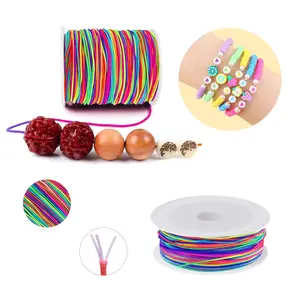 0.04in*10.9yd Stretchy Bracelet String, Sturdy Rainbow Elastic String Elastic Cord for Jewelry Making, Necklaces, Beading and Crafts