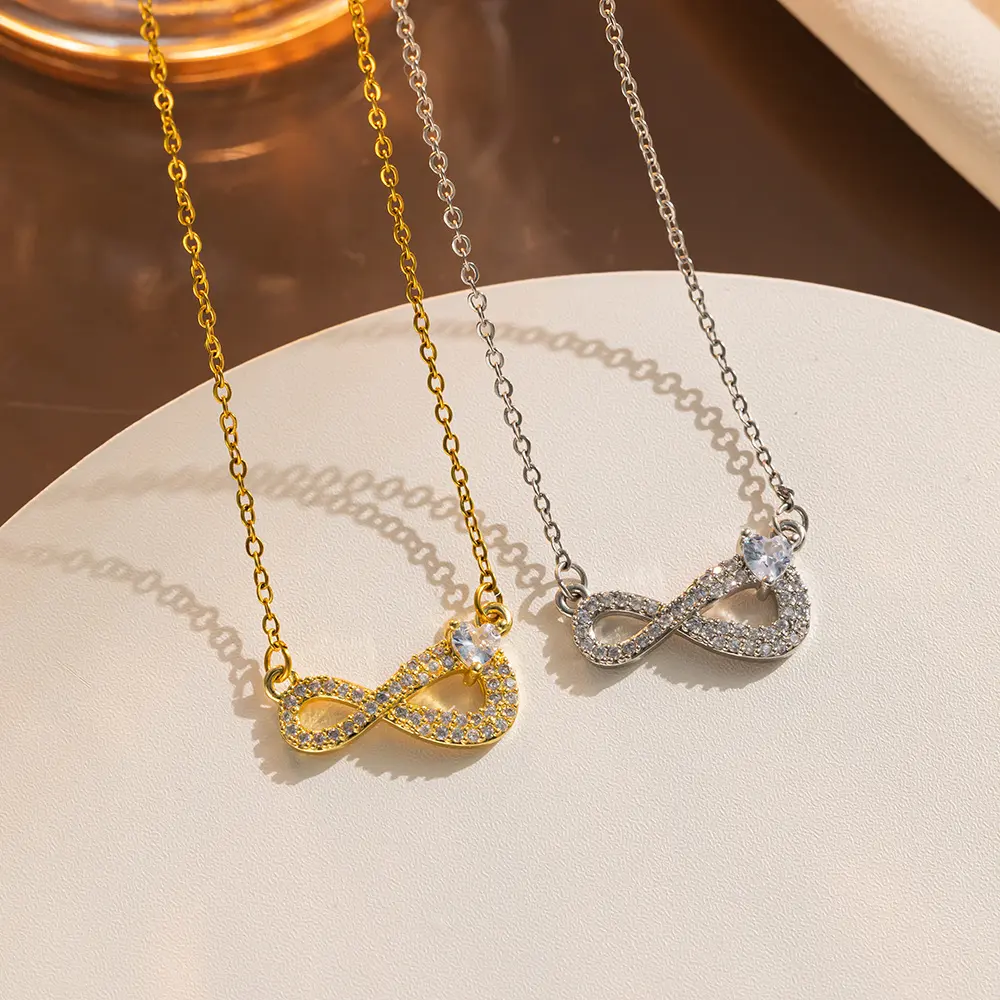 Women's Minimalist Titanium Steel Collarbone Necklace with Zircon Accent, Unique European-American Design, Instagram-Trending Daily Wear Gold Silver Options, Everyday Wear