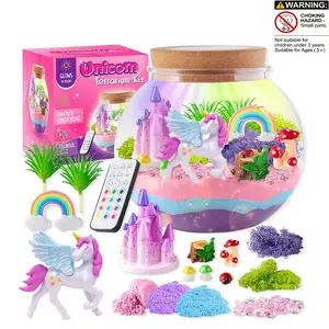 Unicorn Eco Bottle Set, DIY Glow Night Light with Remote, 13 Color Changing LED, Art Craft Gift for Girls Ages 4-12, Magic Unicorn Castle & Rainbow Decor