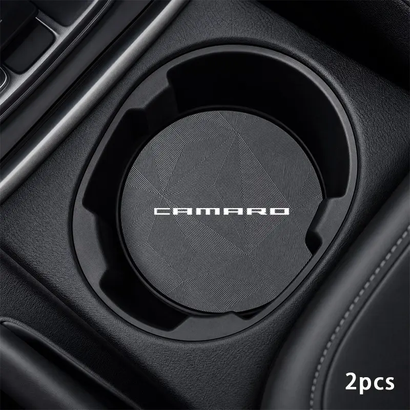 For Camaro 2pcs Universal Car Cup Holder Insert, Geometric Diamond Texture, Anti-Slip & Scratch-Resistant, Easy Clean, Interior Decoration Accessory, Interior Car Accessories