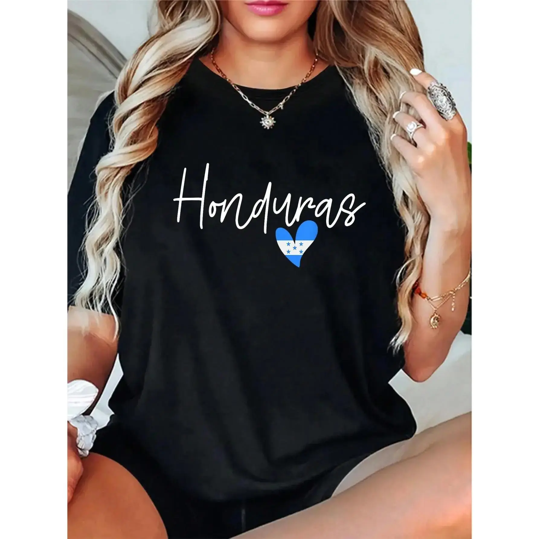 100% Cotton Honduras Heart Honduran Flag Hondurans Man Woman T-Shirt