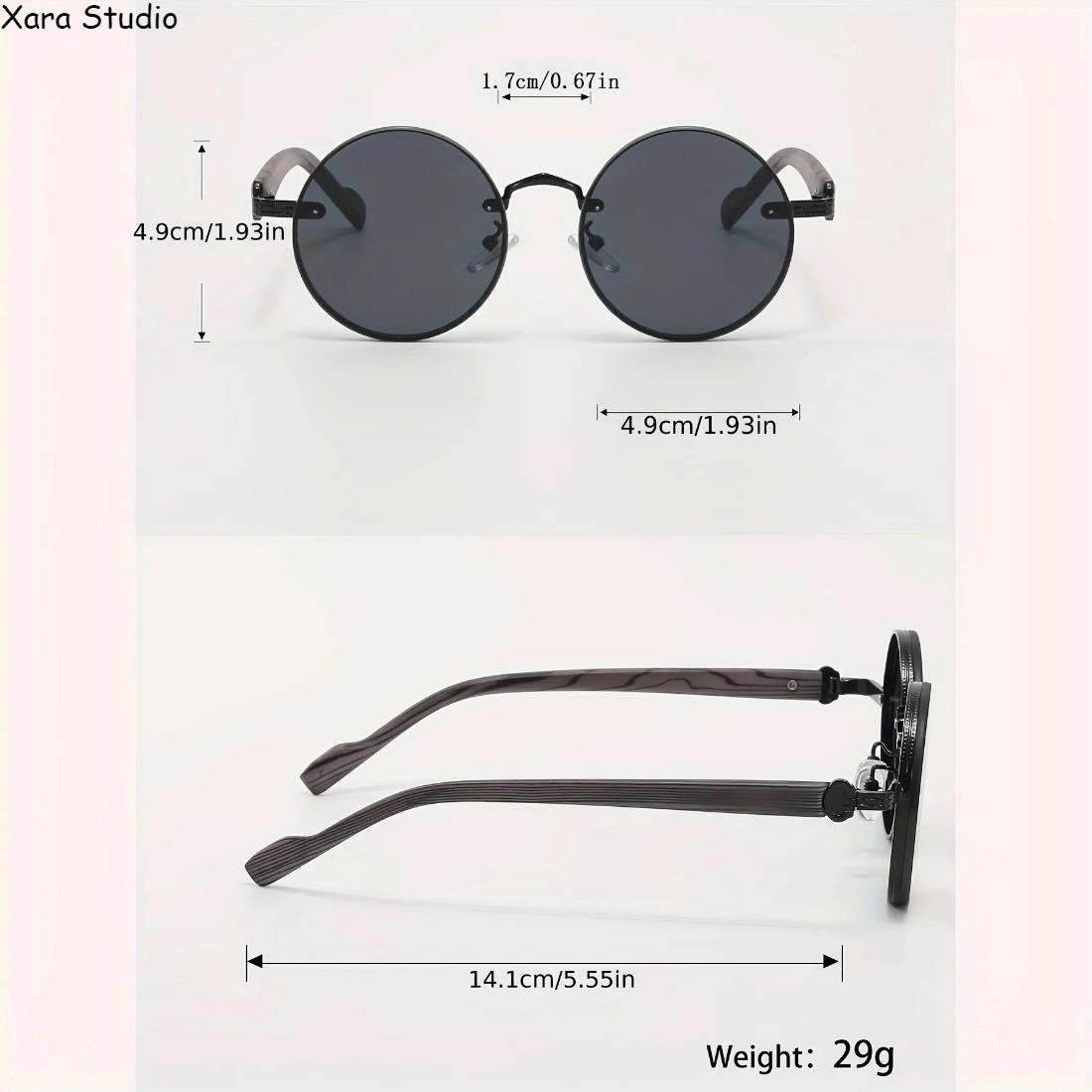 Retro Round Glasses for Men & Women – Vintage Metal Frame Eyewear with Faux Wood Grain Temples, Lightweight Durable Fashion Glasses for Casual, Travel & Daily Wear