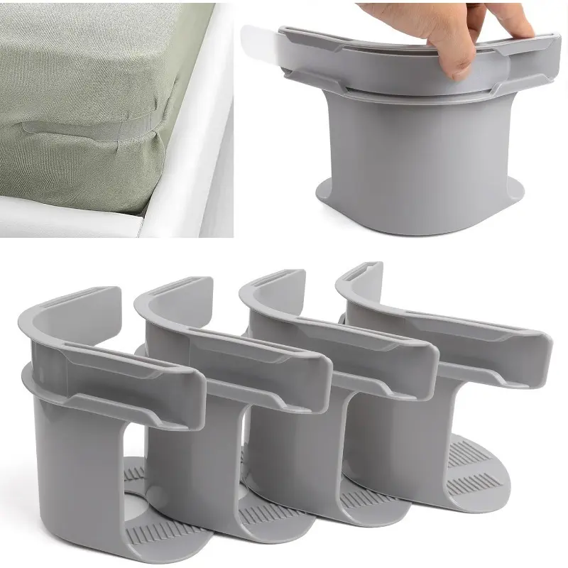 Adjustable bed sheet holder, 4 counting elastic bands, super grip, suitable for all beds, bedding accessories, home decoration, bed sheet grip band, locking bed sheet fastener, Locking Sheet Holders