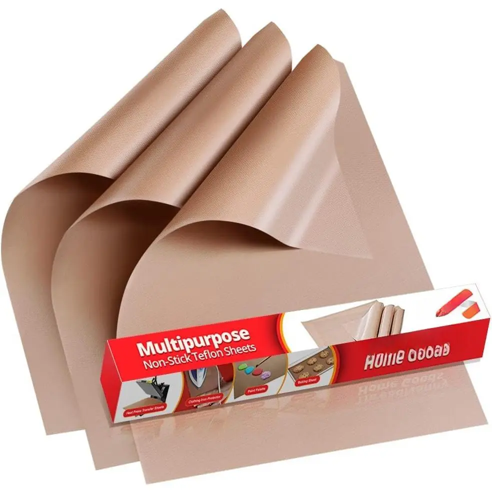 Teflon Sheets for Heat Press Paper and Baking,  PTFE Cover Sheet | 3 Pack, Large 16x20, Teflon Sheet for Baking, Heat Resistant Range Mat,  Safe, BPA & PFOA Free
