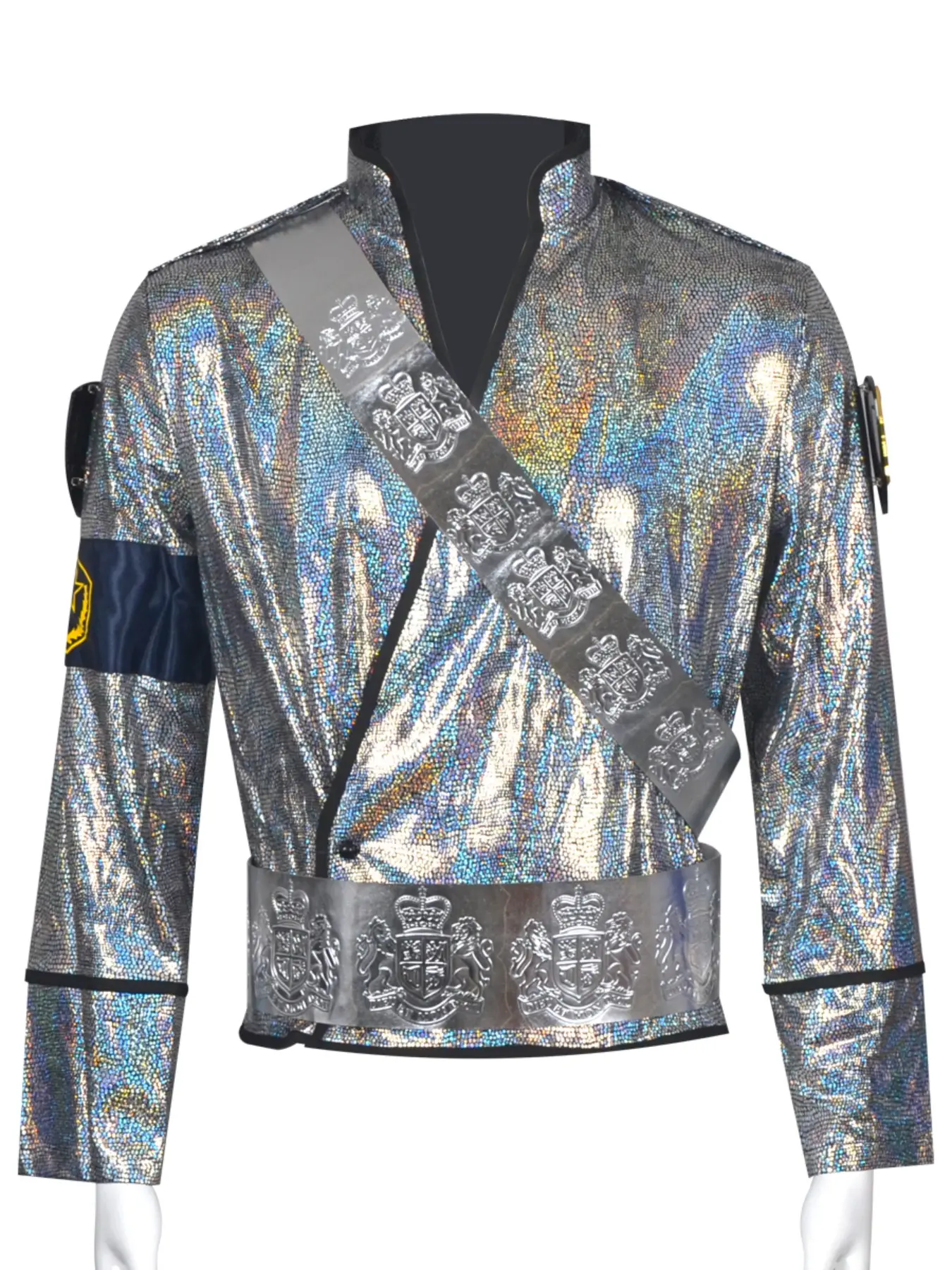 Mj Michael Jackson Bucharest Performance Jacket Set, Shoulder Straps Waist Belt, Stage Wear, Daily Clothing, Solid Color, All Seasons