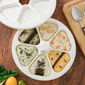 Versatile Plastic Sushi Mold, 6-Cavity Rice Ball Bento Maker, Kitchen Accessories for Easy Meal Prep, DIY Supplies, Food Presentation Tool