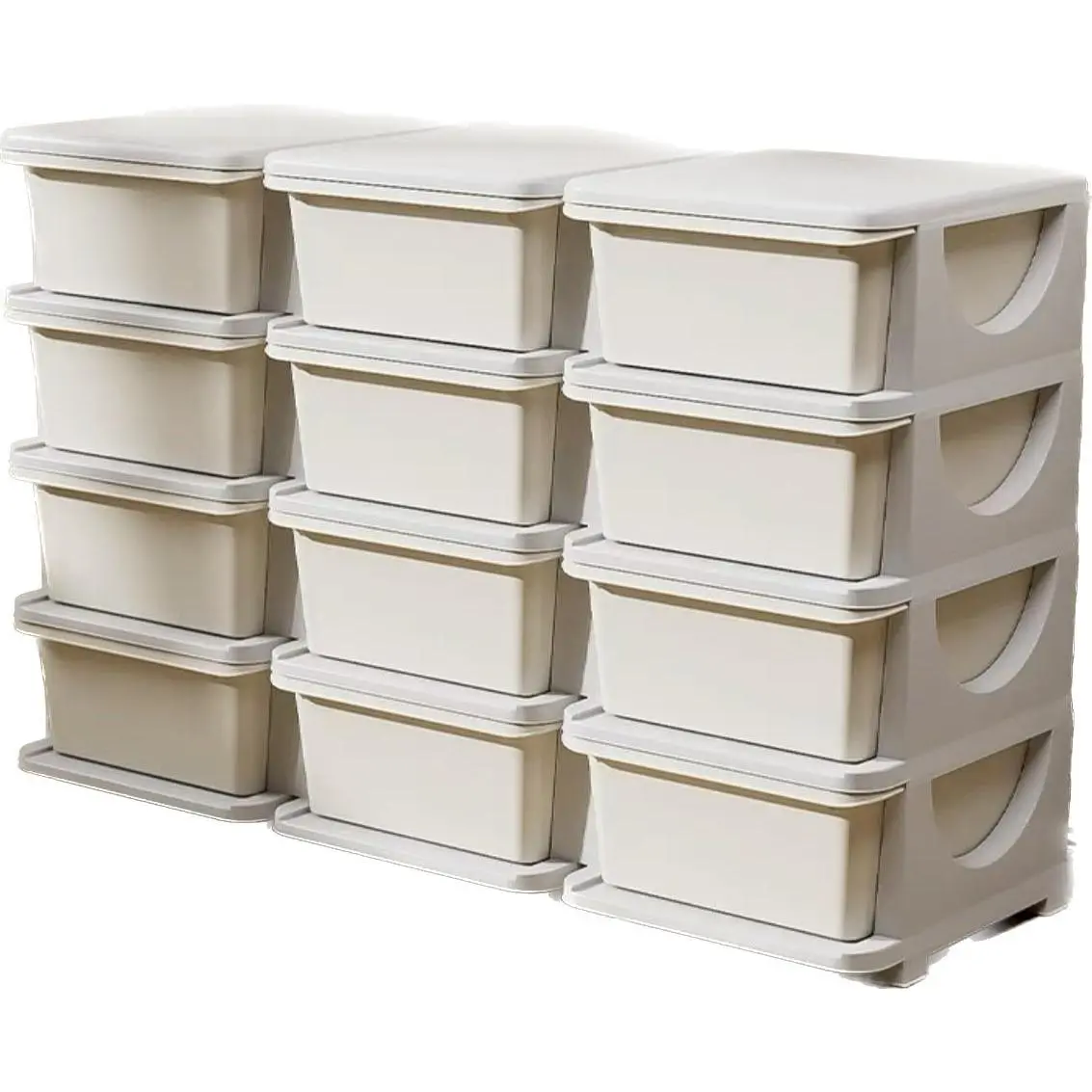 4-Tier 3-Column 12-Bin Toy Storage Rack, Large Capacity Bookshelf Organizer for Playroom Classroom, Sturdy Plastic Book Display Stand, Easy Assembly
