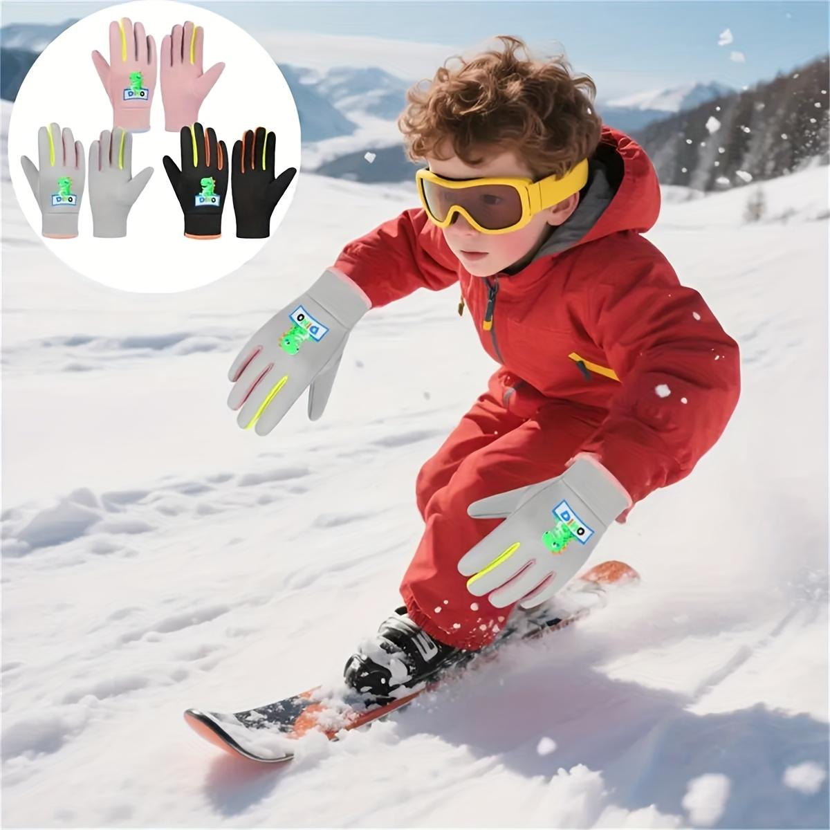 1 Pair Kids Winter Gloves - Thermal Insulated Cold Weather Gloves with Non-Slip Grip, Thickened Fleece-Lined Gloves for Boys & Girls Ages 3-9, Skiing, Cycling, Outdoor Activities - Easy-Clean (Hand Wash/Dry Clean) - Ideal Christmas/Back-to-School Gift, Wi