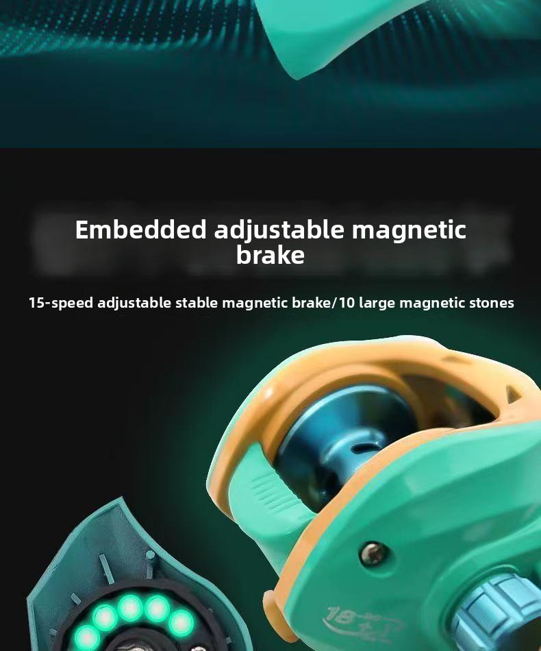 Green Macaron Baitcasting Reel, Full Metal Spool, Long Cast Anti-Backlash Versatile Fishing Reel