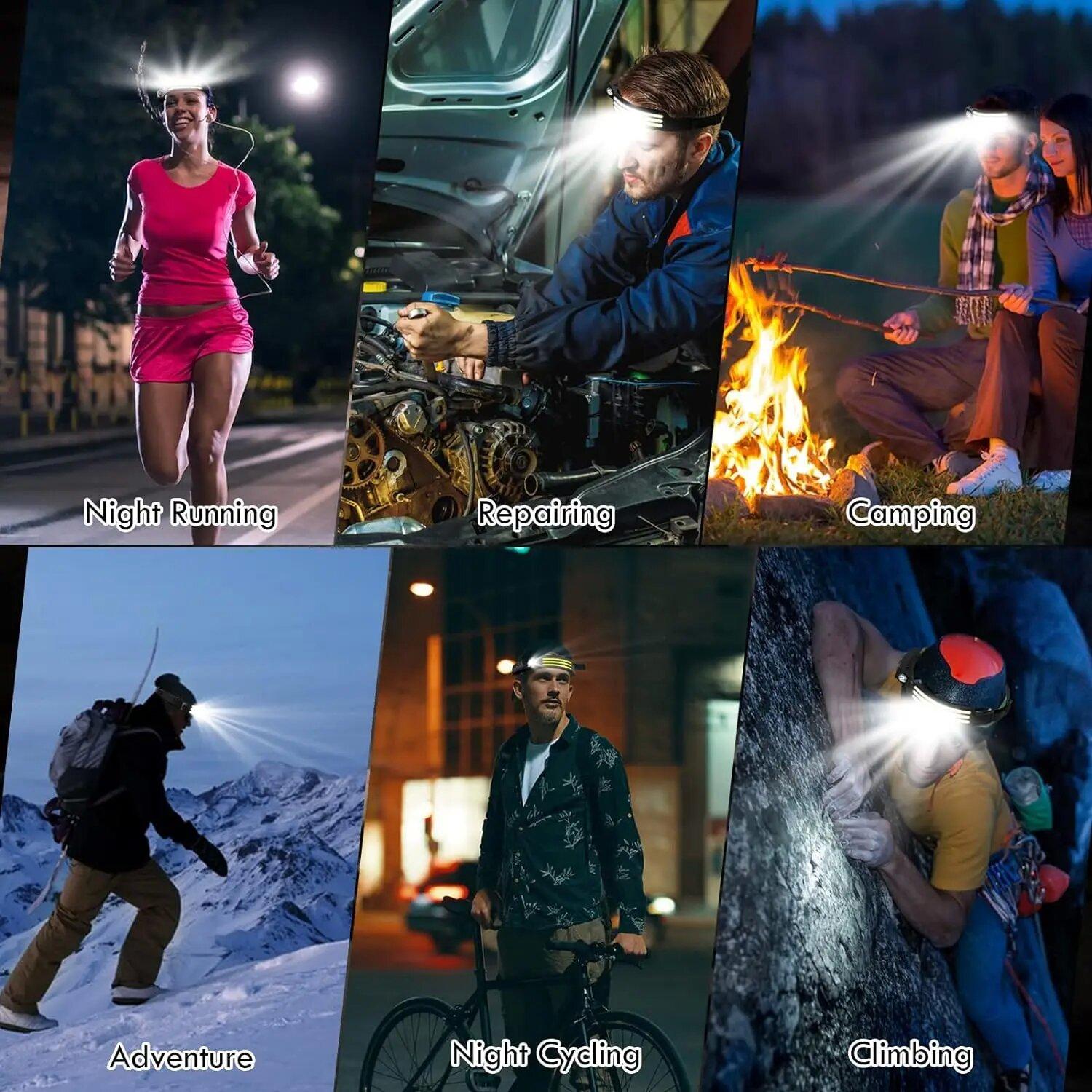 COB LED Headlamp Induction Head Lamp Built-in Battery USB Rechargeable Head Flashlight Outdoor Camping Fishing Sensor Headlight COB LED Headlamp Induction Head Lamp Built-in Battery USB Rechargeable Head Flashlight Outdoor Camping Fishing Sensor Headlight