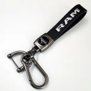 Compact Portable Leather Keychain, Car Emblem Badge Keyring, Lightweight Easy Carry, for Dodge RAM 1500 2500 3500 2014-2021