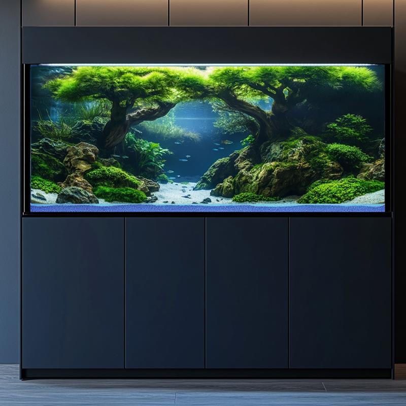Fish tank, high-definition printing, three-dimensional design, simulation of natural waters, coral reef underwater world, deep sea blue, river ecological theme background painting, Aquarium Decor, PVC material directly attached
