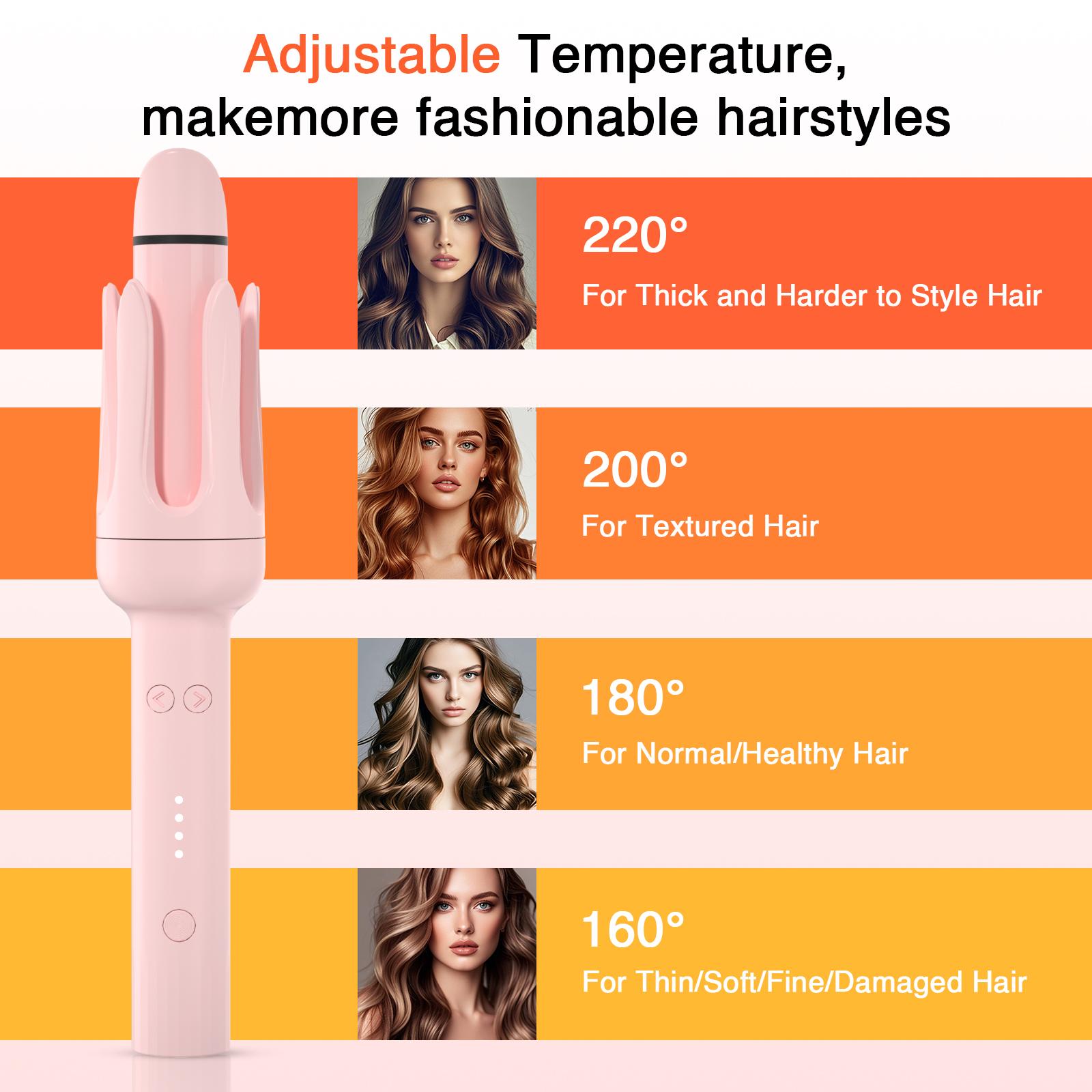 2 in 1 Automatic Curling & Straightening Iron, 1 Count 4 Heat Settings Hair Curler, Fast Heating Hair Styling Tool for Women & Home Use