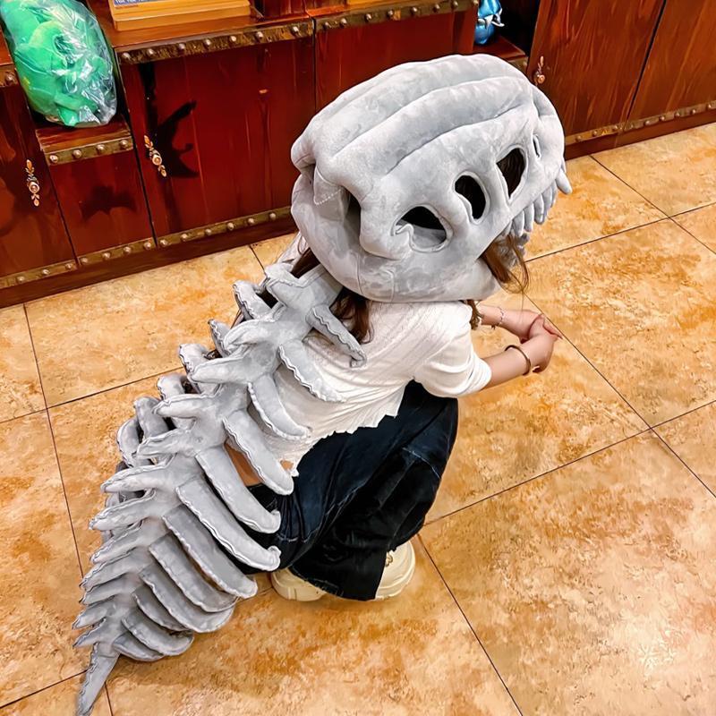 Halloween keleton Costume Set Fun Skeleton Dinosaur Costume Dress-Up Fossil Jumpsuit