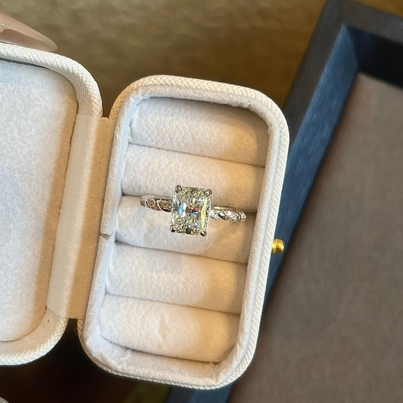 3carat Royal Blue Moissanite Bead Decor 925 Silver Ring, Birthday Gifts, For Daily Wear moon ring vancleef promisering