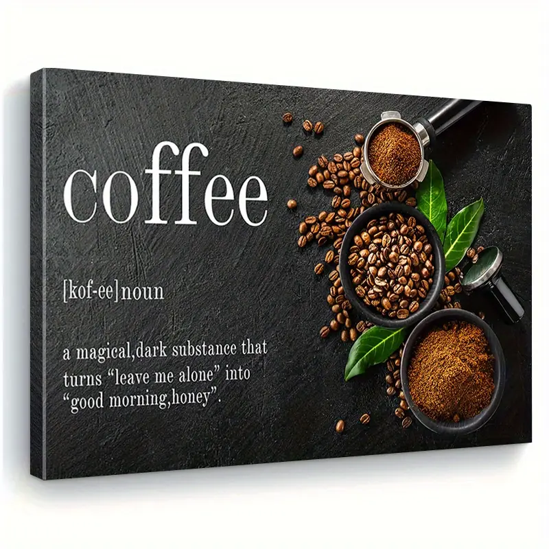 Artistic Coffee Bean Canvas Print - Wooden Framed Wall Decoration, Multi-Size Home-Office Room Decor, Ideal Gift for Coffee Lovers, Bean Print