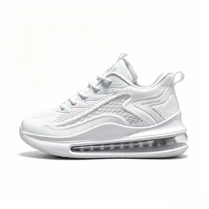 2026 latest model white men's shoes, mesh breathable sports shoes, casual shoes, air-cushioned shock-absorbing height-increasing running shoes