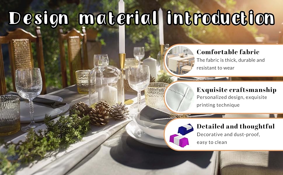 White Table Runner Table with Business Logo Text 72 Inches Long Blank DIY for Party, Birthday, Wedding, Tradeshow Events, 13"x72"