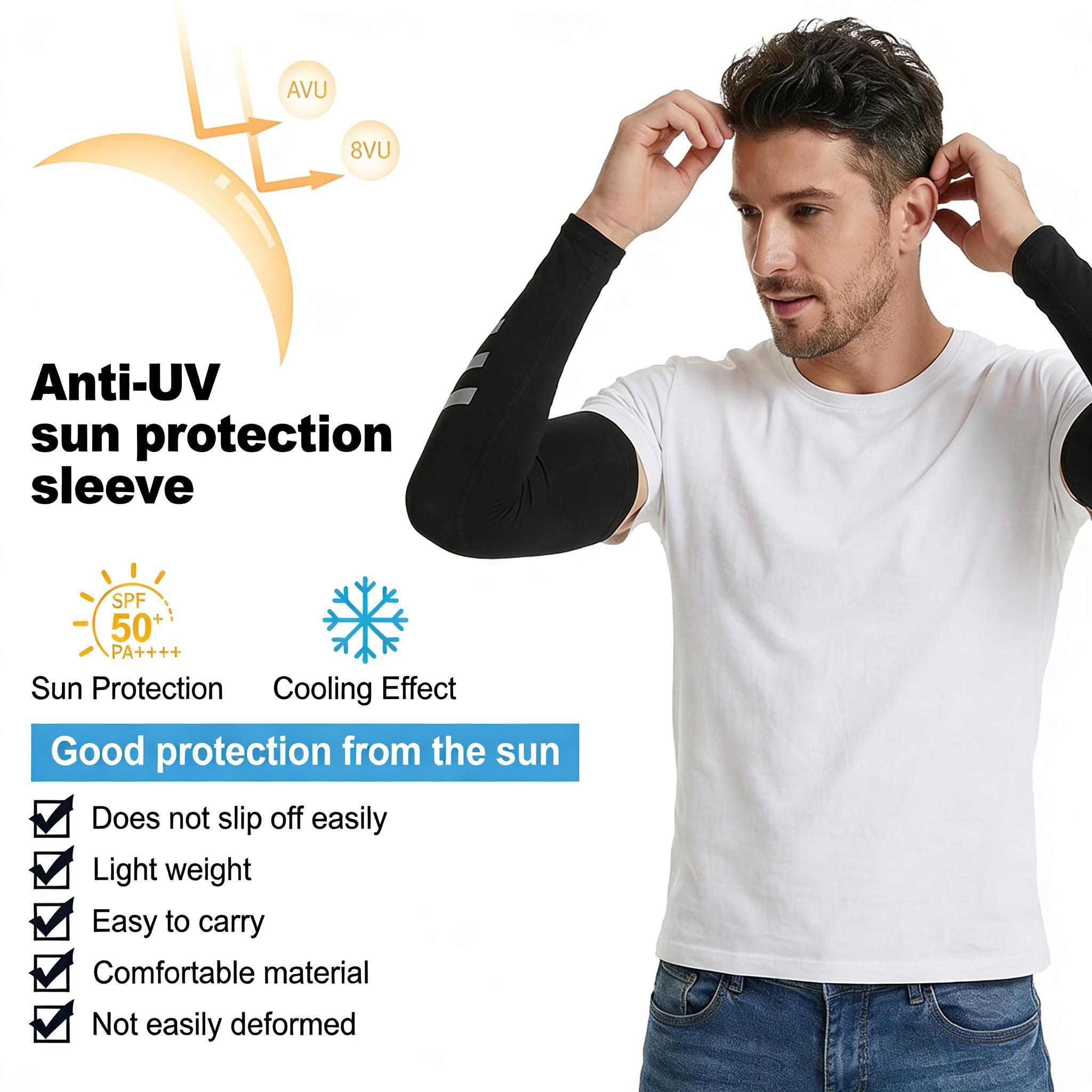 4 Pairs Sun Protection UV Arm Sleeves, Cooling Compression Arm Covers, Anti-Slip Breathable Polyester Sleeves for Cycling & Outdoor Activities