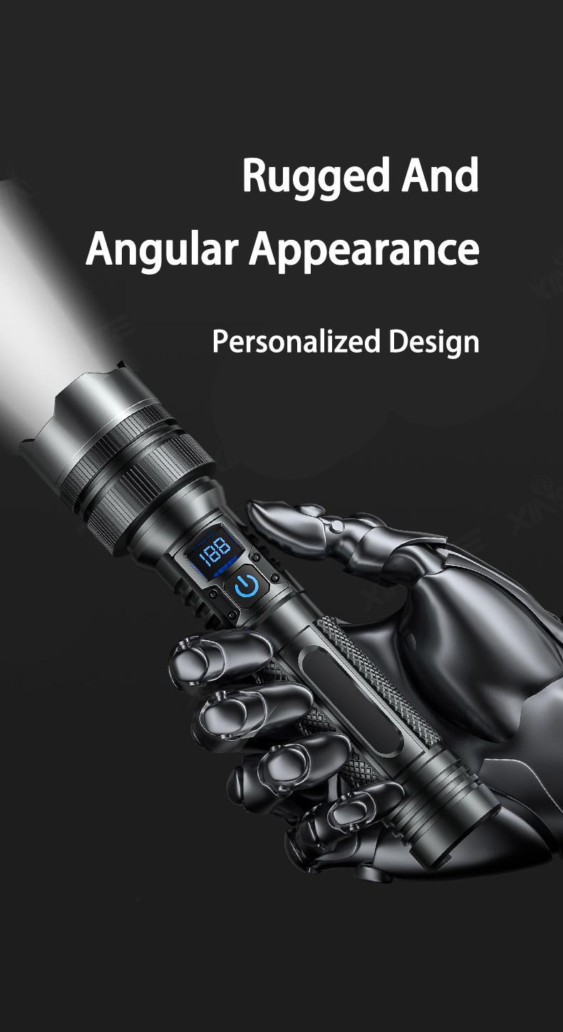 Strong Flashlight Highlight - Rechargeable & Adjustable Brightness Flashlight ,Robust Handheld Torch - Ideal for Outdoor Adventures, Emergencies, Camping, Fishing, Garden Illumination, Night Security, & Garage Use