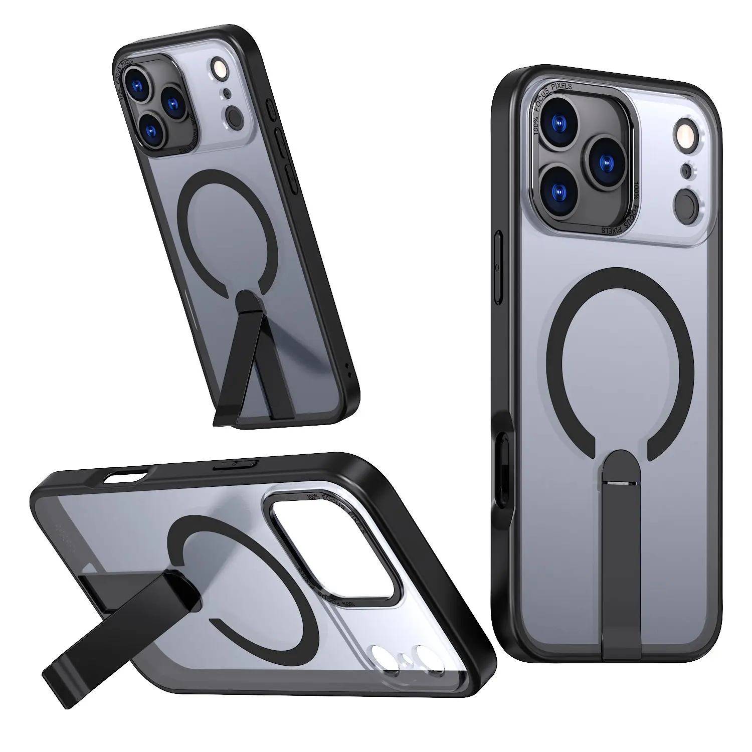Magnetic Charging Phone Case for 17promax, Protective Stand Cover, Durable Design, Perfect Fit, Easy Access to Ports & Buttons