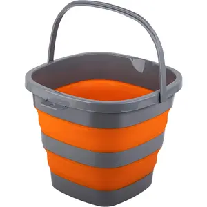Collapsible Bucket with 1.32 Gallon (5L), Small Plastic Bucket for Sand or Beach, Portable Water Tub for Cleaning, Fishing Water Pail