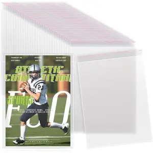 80 Pcs Clear Plastic Resealable Magazine Protectors Sleeves for Collectors 9.25 X 11.42 Inch Comic Book Size Protective Storage Display for Guides Documents Photos