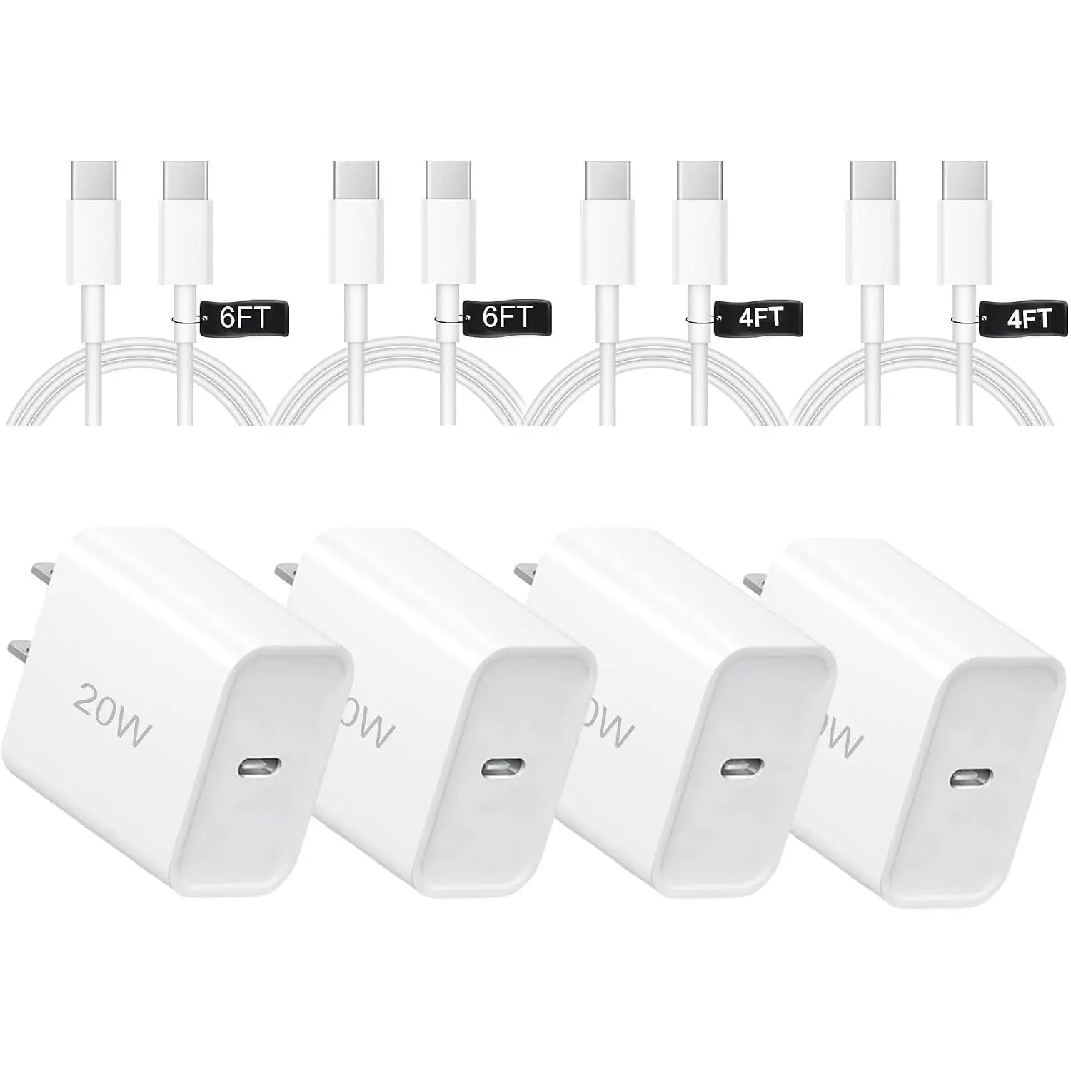 i Phone 17 16 Charger,Type c Charger  ,c wall Chargers Block | USB Power Adapter with 6ft&4ft c to c  Cables for  17 Pro Max/17 Air/16 Pro Max/16 Plus/15 Pro/15