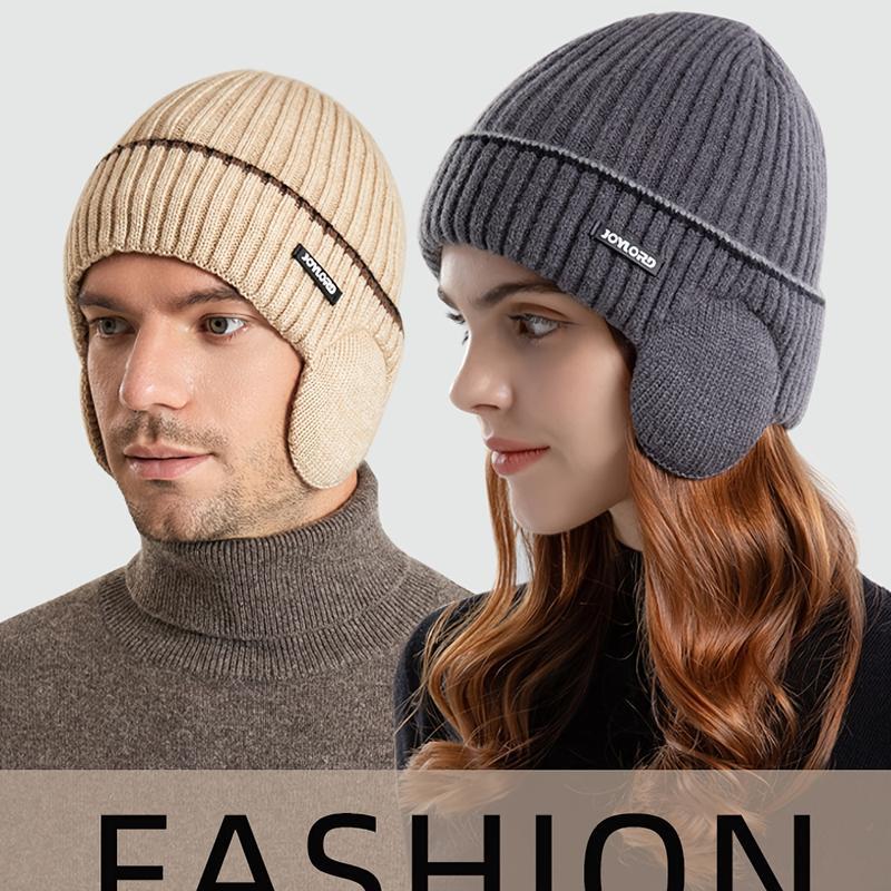 1PC Men's and Women's Plus Velvet Knitted Hat, Thickened Winter Ear Protection for Outdoor Warmth