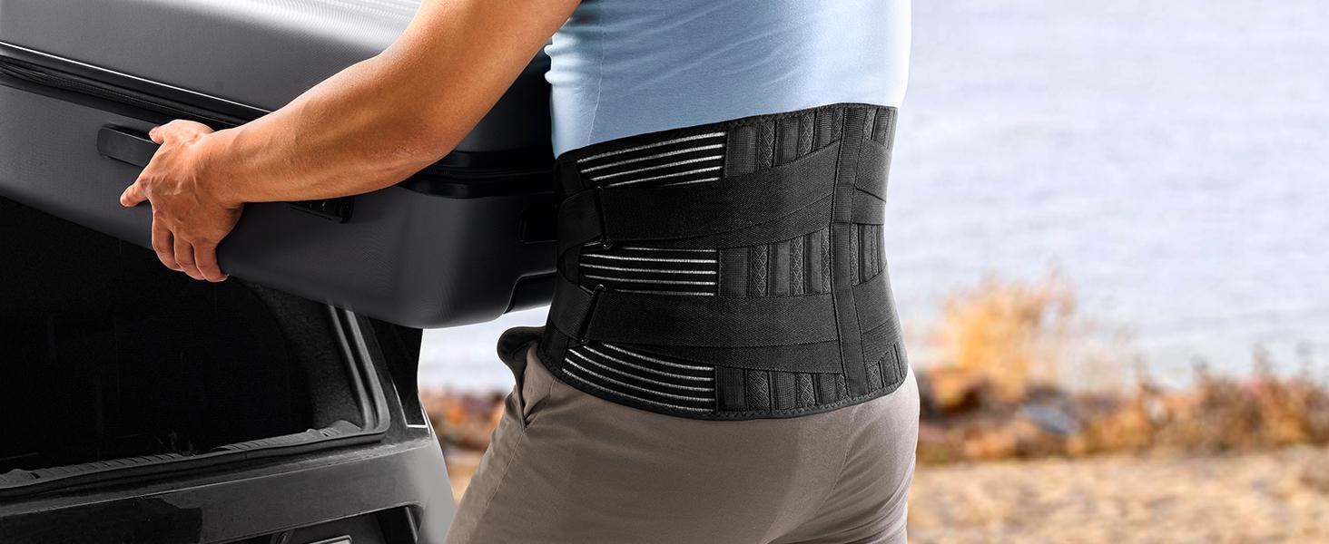 UGEM Breathable Back Support Belt with 6 Stays, Lower Back Pain Relief Lumbar Brace for Men/Women Work, 16‑hole Mesh Anti‑skid for Sciatica UGEM Breathable Back Support Belt with 6 Stays, Lower Back Pain Relief Lumbar Brace for Men/Women Work, 16‑hole Mesh Anti‑skid for Sciatica