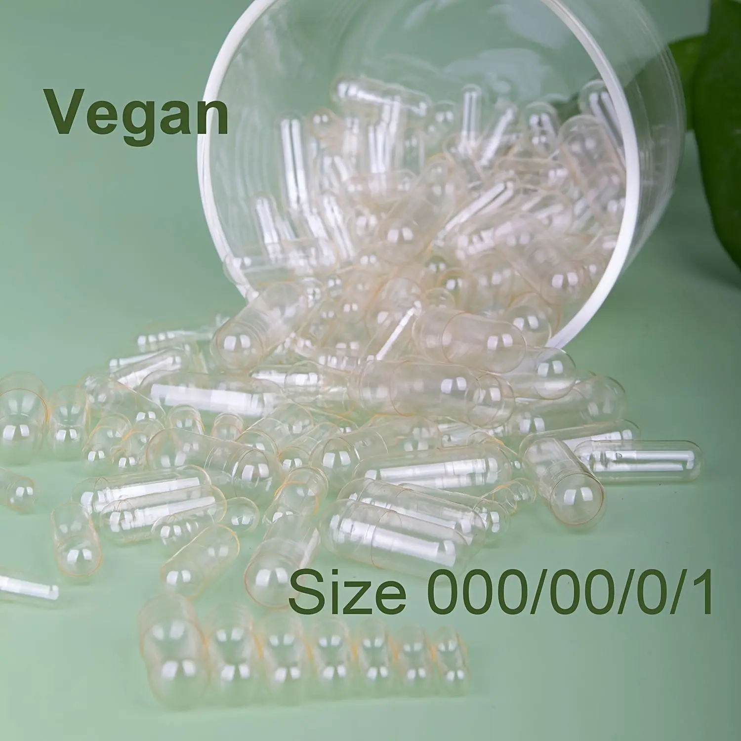 Capsules Empty, Clear Empty Vegan Capsules 100 Count with Filling Spoon, Vegetarian/Vegetable Pill Capsule, Large Size for DIY Pill Hundred
