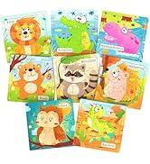 Easter Wooden Puzzles for Toddlers, 8 Pcs Farm Animal Matching Egg Puzzle, Montessori Toys for Boy Girl Birthday Gifts, Preschool Learning Activities & Educational Toys for Boys, Girls(Gag Toys & Practical Jokes)(Gag Toys & Practical Jokes)