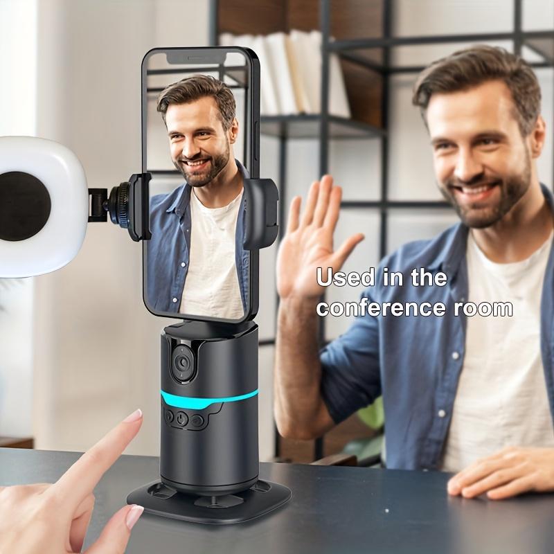 360-degree Rotatable Selfie Stick, Selfie Stand, Smart Face Tracking Phone Gimbal Stabilizer with 2 Rechargeable Fill Lights, Phone Accessories for Video Recording