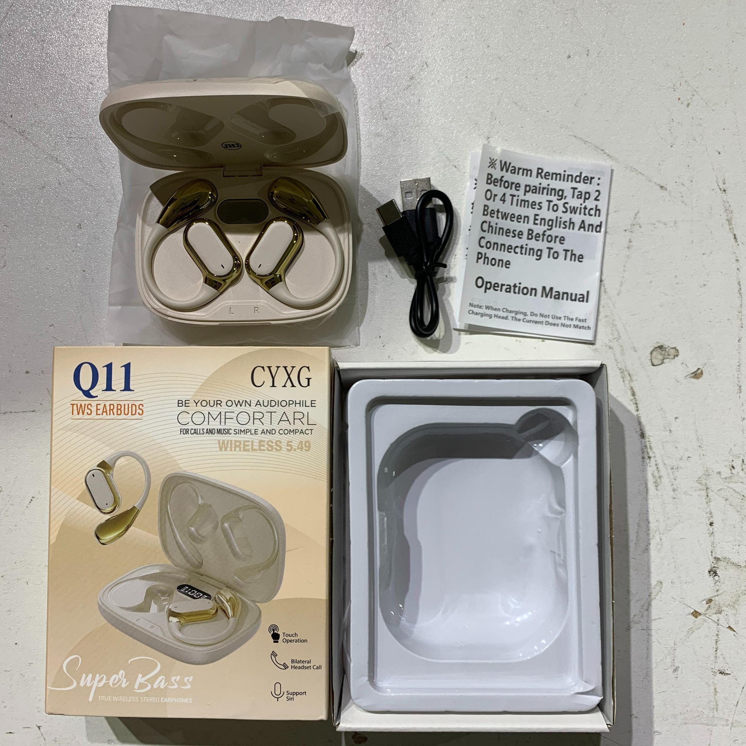 Wireless Ear Hanging Audio Earphone, Touch Volume Control Earphone, Noise Cancelling Headphone with Digital Display Charging Case