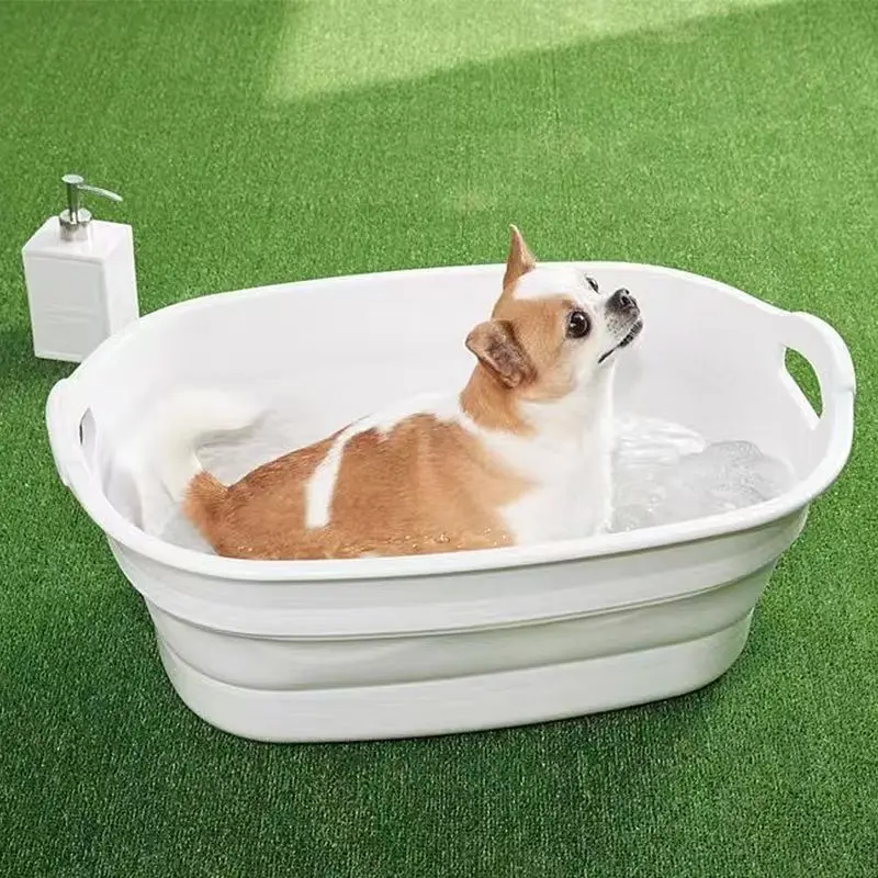 Foldable Pet Bathing Tub for Dogs & Cats, Compact Design Ideal for Small Pets, Durable Construction for Daily Grooming Needs