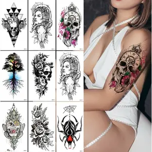 2026 New Unisex Partial Arm Temporary Tattoo Stickers, Edgy Pure & Alluring Fake Tattoos, Realistic Removable Body Art for Daily & Festival Use
