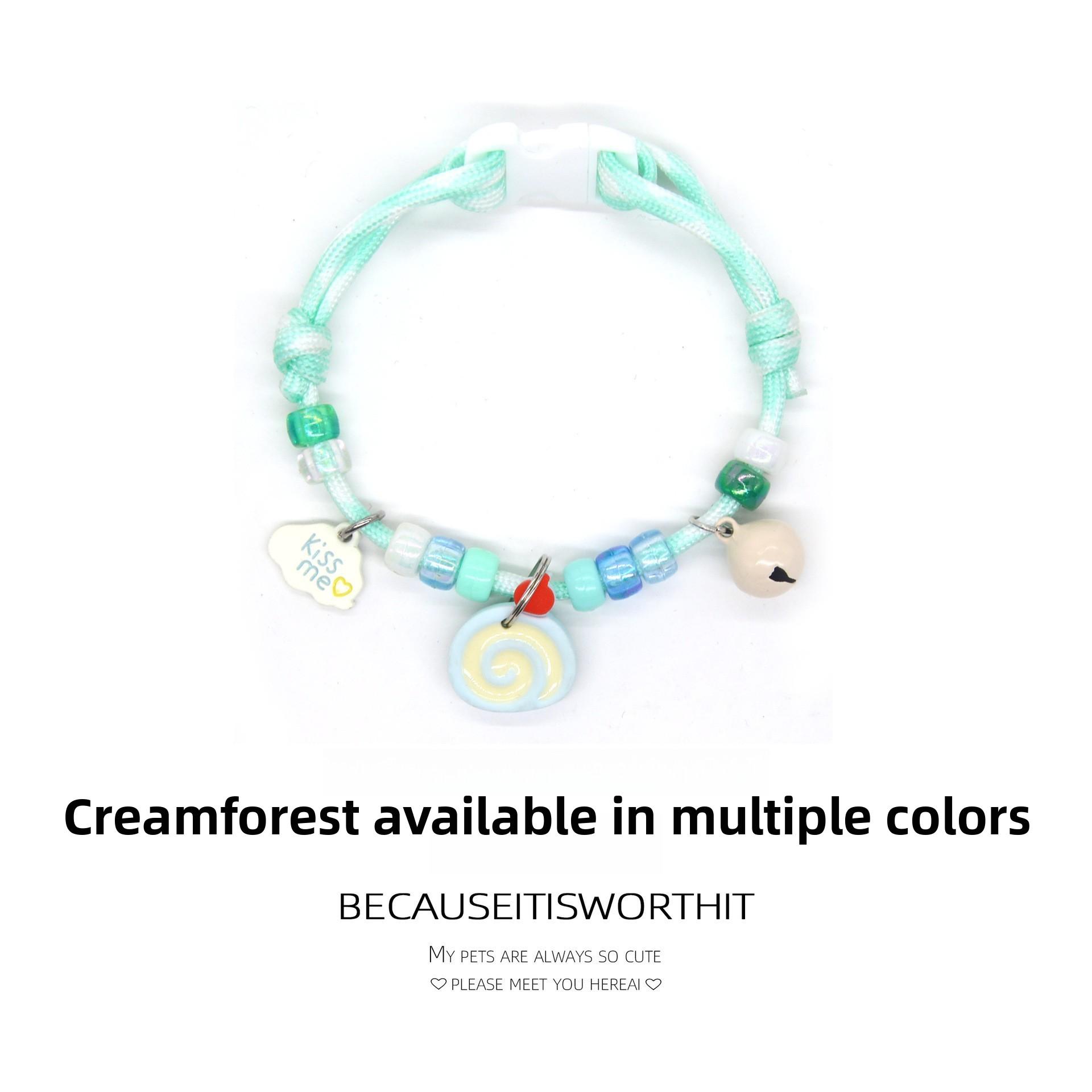 Cat and Dog Collar Necklace with Bell, Cute Paw Print, Simple Bell, Colorful Adjustable Collar